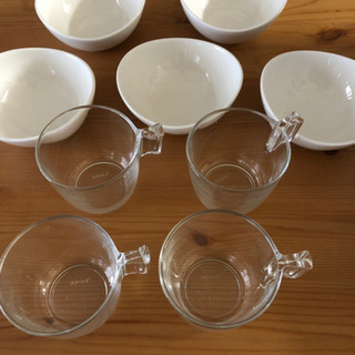 ガラスコーヒーカップ　白陶器小鉢