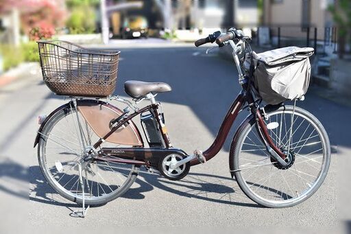 美品　ブリジストン電動自転車　24型 前後かご、前カゴカバー　車体カバー付き　フロンティアEA24-J