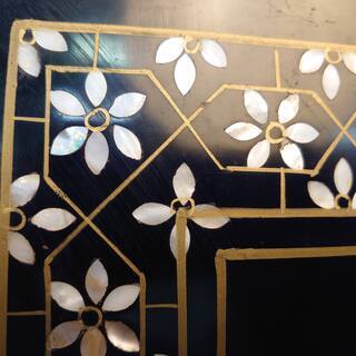 販売価格見直し済！【愛品倶楽部柏店】年代物　玉石　螺鈿装飾　6連衝立