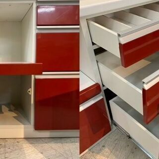 【愛品館 江戸川店】松田家具　キッチンボード　食器棚　ID:151-006918-007　配送可　代引き配送可（代引きの場合は現金のみのお取り扱になります）