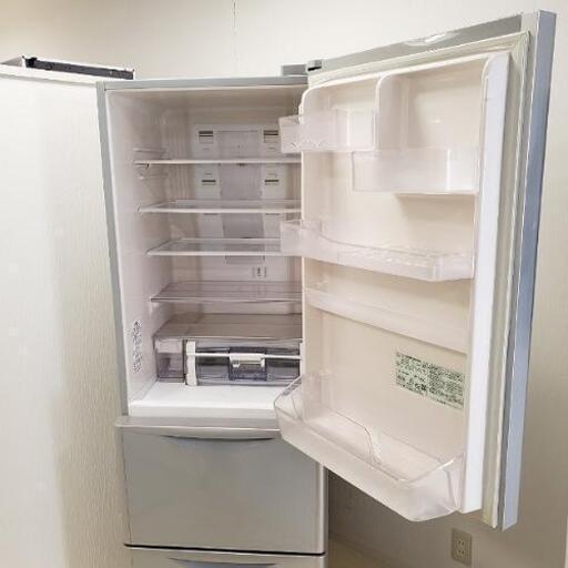 h322売約済み■下見・配送設置OK■2014年製 HITACHI 日立 3ドア 365L ノンフロン冷凍冷蔵庫 R-K370EV 自動製氷 真空チルド室 真ん中野菜室