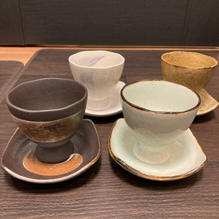 【処分済み】湯呑み&皿　4客セット　茶器