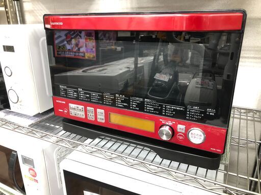 【リサイクルショップどりーむ天保山店】1271　オーブンレンジ　KOIZUMI　コイズミ　KOR-1800　レッド　2016年製【1ヵ月保証付き】