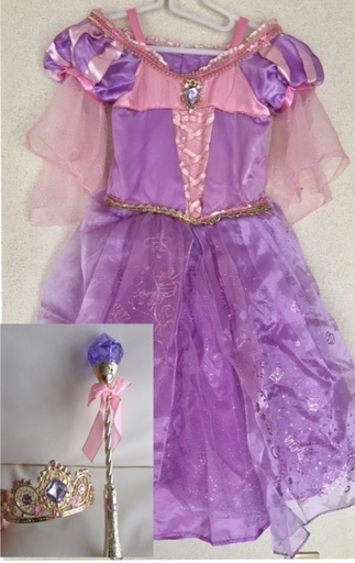 Disney Store ラプンツェルドレス ティアラ ワンドセット Reina 目黒のキッズ用品 子供服 の中古あげます 譲ります ジモティーで不用品の処分