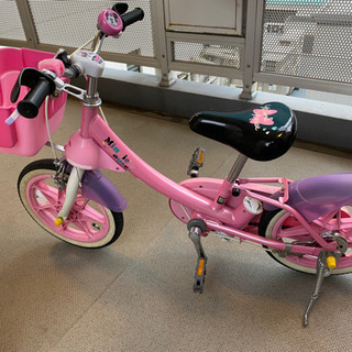 子ども自転車14インチ　ミニーマウス　ピンク