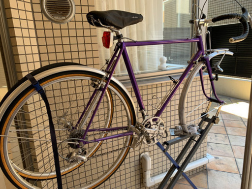 紫の自転車　ALPSランドナー　メンテナンスが得意な方！3/28まで。