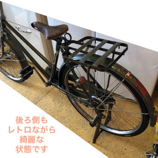 鉄自転車 レトロ自転車 26インチ 緑色 アンティーク NO.163