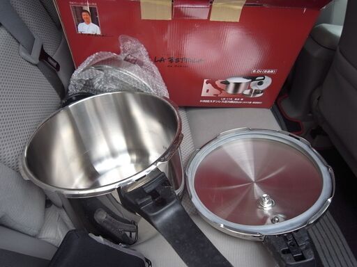 ほぼ未使用「落合 務」 IH対応ステンレス圧力鍋6リットル　22cm LB-115