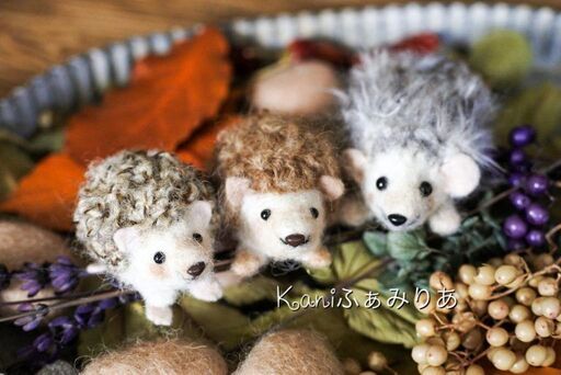 羊毛フェルトで作る 可愛いふわふわハリネズミ Kaniふぁみりあ 岩倉のワークショップのイベント参加者募集 無料掲載の掲示板 ジモティー