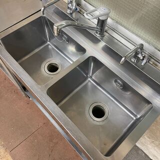 業務用ステンレス製 2槽シンク（流し台）