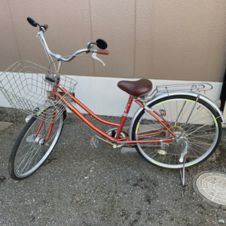 自転車 オレンジ 26インチ (修理必要箇所あり)