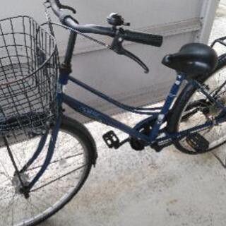 【ネット決済】自転車　27インチ 紺色　6段変速