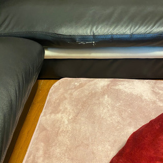 本革3人掛けローソファー