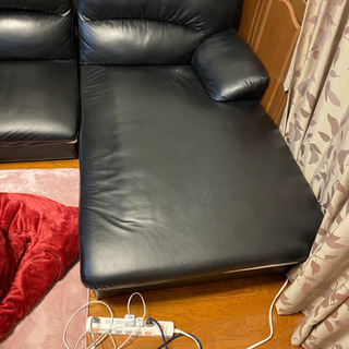 本革3人掛けローソファー