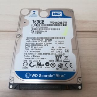 2.5inch HDD 160GB WD1600BEVT