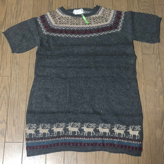 アンゴラ混 半袖セーター
