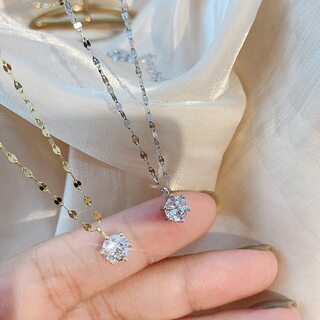 【新品・未使用品】「czダイヤモンド（キュービック・ジルコニア）ネックレス 管理No5『基本送料無料』 - 服/ファッション
