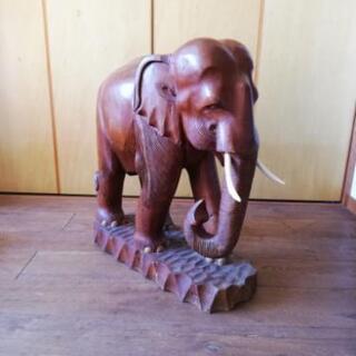 【ネット決済】アジアン、超大型象、木彫刻