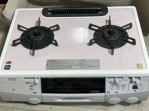 ハーマン　Siセンサーコンロ　LW2248T ピンク　ガラストップ