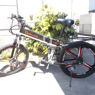 軽自動車税課金・ガソリン代負担のけじめに。祝い事プレゼントに。Eバイク MTB  500ｗ電動アシスト折り畳み自転車26インチ21段変速500w＊12.8ah大容量リチウムバッテリー