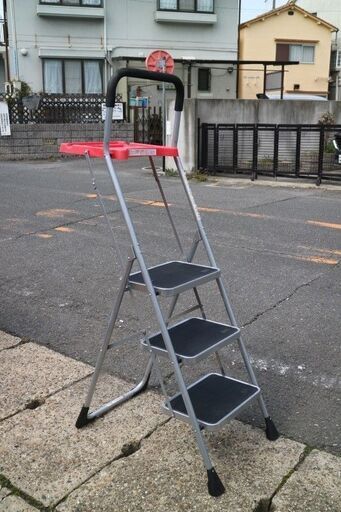 野澤産業 トレー付き 3段 脚立 踏台 ステップ 折りたたみ