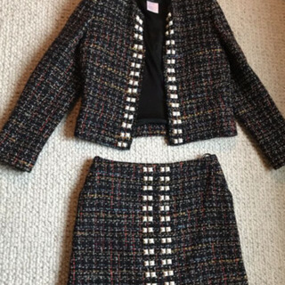 シャネル03A希少マルチカラーダークツイード　スーツ(サイズS-M)美品 シャネル03A希少マルチカラーダークツイード スーツ(サイズS-M)美品