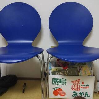 【引渡確定】綺麗な青色の椅子x 2脚