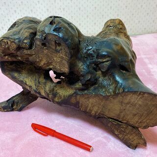 ★アンティーク・屋久杉?工芸品・高さ30㎝×横35㎝・天然木の一輪挿し・花器・オブジェ★