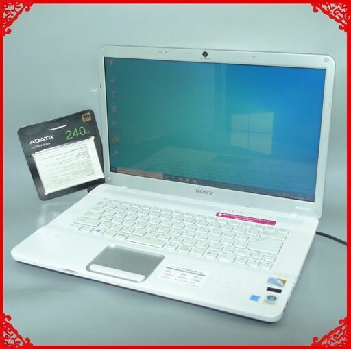 送料無料 新品SSD240GB 1台限定 ノートパソコン 中古良品 15.5型 SONY VGN-NW70JB Core2Duo 4GB DVDRW 無線 カメラ Windows10 Office