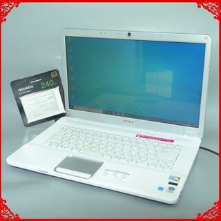 送料無料 新品SSD240GB 1台限定 ノートパソコン 良品 15.5型 SONY VGN-NW70JB Core2Duo 4GB DVDRW 無線 カメラ Windows10 Office
