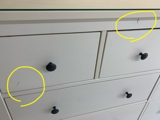 【¥8,000】IKEA HEMNES チェスト(引き出し×8)＋ガラストップのセット