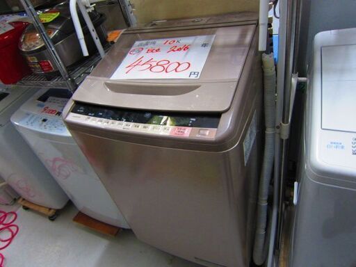 大容量洗濯機10キロ＜設置、配達込み＞ジモティー限定売り値引きセール。45800円→39800円　リサイクルショップのダイトーです。　 日立 　洗濯機　10K　2016年