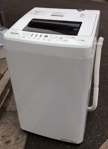 【RKGSE-482】特価！ハイセンス/Hisense/4.5kg洗濯機/HW-E4502/中古/2018年製/当社より近隣無料配達OK！