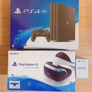 PS4 Pro 1TB、PS VR(カメラ同梱版の初代)、コント...