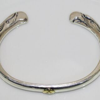 苫小牧バナナ】質屋鑑定品 goro`s/ゴローズ 顔ブレス 金メタル付き S