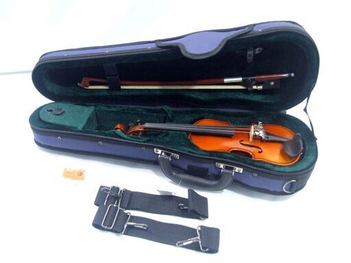 メンテ済み 幼児用分数 1/32 サイズバイオリン 超希少 ノーブランド  特注 杢裏板1枚 ガルネリタイプ顎あて 黒檀材の本格仕様 ケースはリュックのように背負う事が可能　ほぼ未使用 状態良いです。2歳～3歳児でこれから始めようかとお考えの方！！ 全国発送対応　ほぼ未使用 中古バイオリン 愛知県清須市より 管理（カ）8135 メンテ済み 幼児用分数 1/32 サイズバイオリン 超希少 ノーブランド