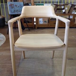 【店舗同時販売中】　ｍａｒｕｎｉ　マルニ　ＨＩＲＯＳＨＩＭＡ　アームチェア４脚セット　ビーチ材　【店頭ご来店購入限定】
