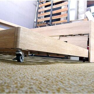 〇 札幌 親子ベッド スライド式 収納可能 シングルベッド マットレス付 2口コンセント付