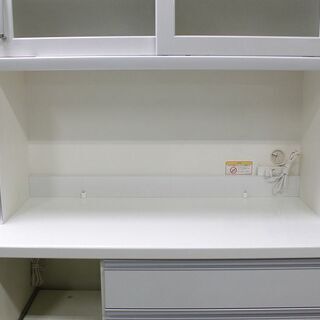 R2932) Pamouna 中古 ★パモウナ キッチンボード 幅105 ソフトクローズ ハイグロス ホワイト  食器棚 店頭取引大歓迎♪ R2932) Pamouna 中古 ☆パモウナ キッチンボード 幅105 ソフトクローズ