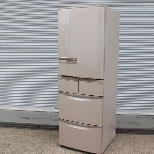 T547)HITACHI ノンフロン冷凍冷蔵庫 R-S42BM 415L 5ドア 3段ケース 大容量 日立 2012年製