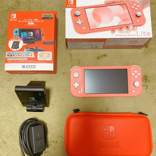 Nintendo Switch Lite コーラルピンク(中古)(美品)＋ハブスタンド