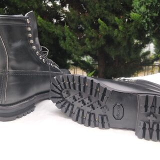 ハイレザーブーツブラックナチュラルスムースレザーウェルト27cm Black