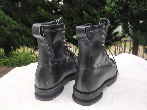 ハイレザーブーツブラックナチュラルスムースレザーウェルト27cm Black leather boots