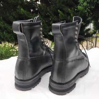ハイレザーブーツブラックナチュラルスムースレザーウェルト27cm Black leather boots ハイレザーブーツブラックナチュラルスムースレザーウェルト27cm Black