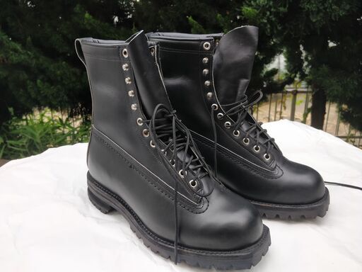 ハイレザーブーツブラックナチュラルスムースレザーウェルト27cm Black leather boots