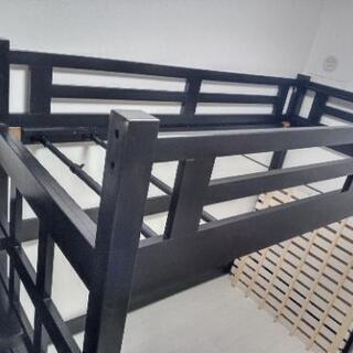 ステア ロフトベッド 階段タイプ 宮付き 木製 シングルサイズ