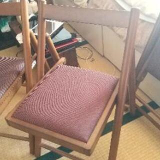 ニトリ製 木製 折り畳み椅子３脚 現行品