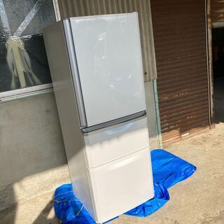 三菱 MITSUBISHI ノンフロン冷凍冷蔵庫 MR-C34A-W 335L 2017年製 右 