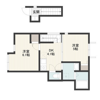 🏠礼金なし。敷金1ヶ月万円 2DK 40㎡  2階　築2年　直接...