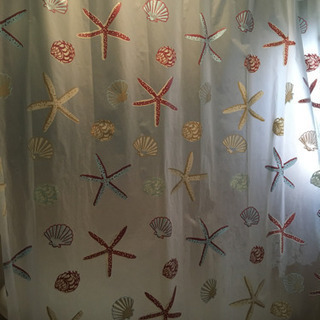 シャワーカーテン　ビニール製　貝殻模様